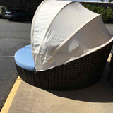 Frontgate Patio Set All Weather Wicker Daybed with Cushions & Umbrella