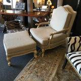 Beige Chair & Ottoman