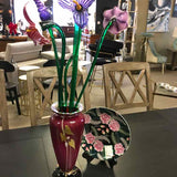 Vintage Glass Flowers in Vase