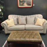 Haverty's Oatmeal Tufted Sofa