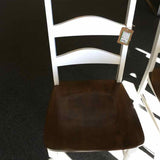 Ladder Back White/Brown Dining Side Chairs (PAIR)