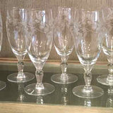 SET OF 8 Vintage Etched Port Glasses