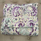 Twin Bedding Set Coverlet with Sham Plum/Teal/Oatmeal