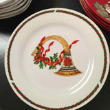 SET OF 8 Gibson Design Christmas Salad Plate