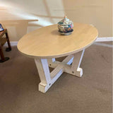Solid Oak White Wash Oval Dining Table