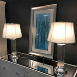 PAIR of Robert Abbey Brass & Glass Table Lamps