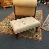 Greek Key Button Tufted Ottoman