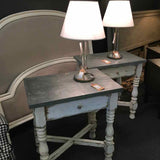 Distressed Finish Metal Top Nightstand