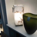 Alabaster & Brass Cylinder Lamp