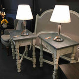 Distressed Finish Metal Top Nightstand