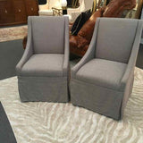 Universal Gray Skirted Fabric Dining Side Chair On Wheels