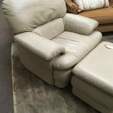 Divani Italian Leather Chair & Ottoman