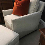 Vanguard Reclining Back Chair & Ottoman Oatmeal Chevron Pattern