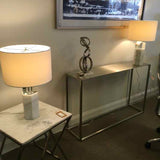 Marble Hexagon Base Table Lamp with Acrylic Accents