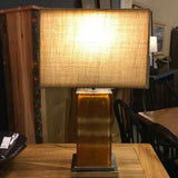 PAIR of Brown & Rust Base Table Lamps