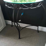 Dimensions 30x16.25x31 Console Demilune 3 Metal Legs Glass Top