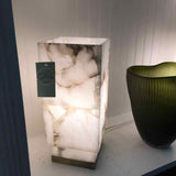 Alabaster & Brass Cylinder Lamp