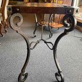 Hammered Metal Top Console