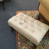 Greek Key Button Tufted Ottoman