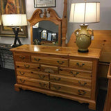 Broyhill Natural Knotty Pine Dresser with Mirror