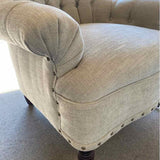Pottery Barn "Radcliffe" Tufted Oatmeal Chair on Casters