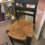 Vintage Rush Seat Chair with Hand Painted Details