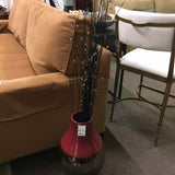Pier 1 Vase Rust/Copper/Brown with Silver Beaded Stems