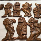 Wall Decor Vintage Wooden Snow White & 7 Dwarfs Hanging