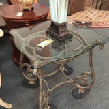 Glass & Iron End Table