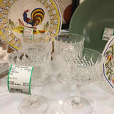 SET OF 4 Crystal d'Arc "Longchamp" Clear Champagne/Dessert Glasses
