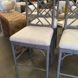 Ballard Designs Warm Gray "Dayna" Set of 4 Bar Height Stool