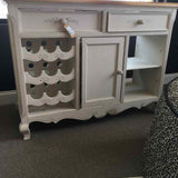 Ivory with Wood Top Island with Wine Rack