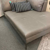 American Leather Grey Leather Chaise