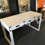 Ivory Campaign Style Desk w/3 Drawers