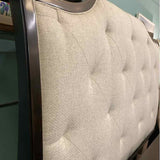 "Queen" Bernhardt Upholstered with Dark Finish Wood Frame