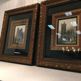 PAIR of Church Sketches Framed Art