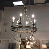 Antique Pewter 6 Light Chandelier