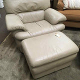 Divani Italian Leather Chair & Ottoman