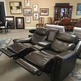 Power Reclining Leather Sofa with Center Console