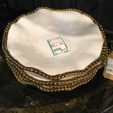 Set of 4 Dish(es) Balvery White Ceramic with Gold Trim