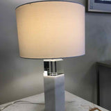 Marble Hexagon Base Table Lamp with Acrylic Accents
