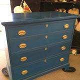 Vintage Cerulean Blue Chest of Drawers