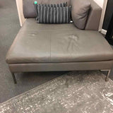 American Leather Grey Leather Chaise