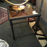 Black Glass & Metal End Table