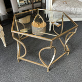 Hexagonal Glass Top Coffee Table