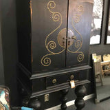 Guild Master Black Distressed Cabinet