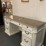 Liberty Magnolia Distressed White Executive Desk