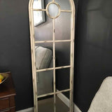 Creative Co Op Antique White Metal Arched Mirror