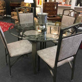 Round Glass Top Table & Chairs