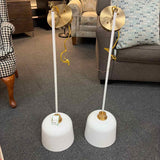 PAIR of White & Gold Pendants